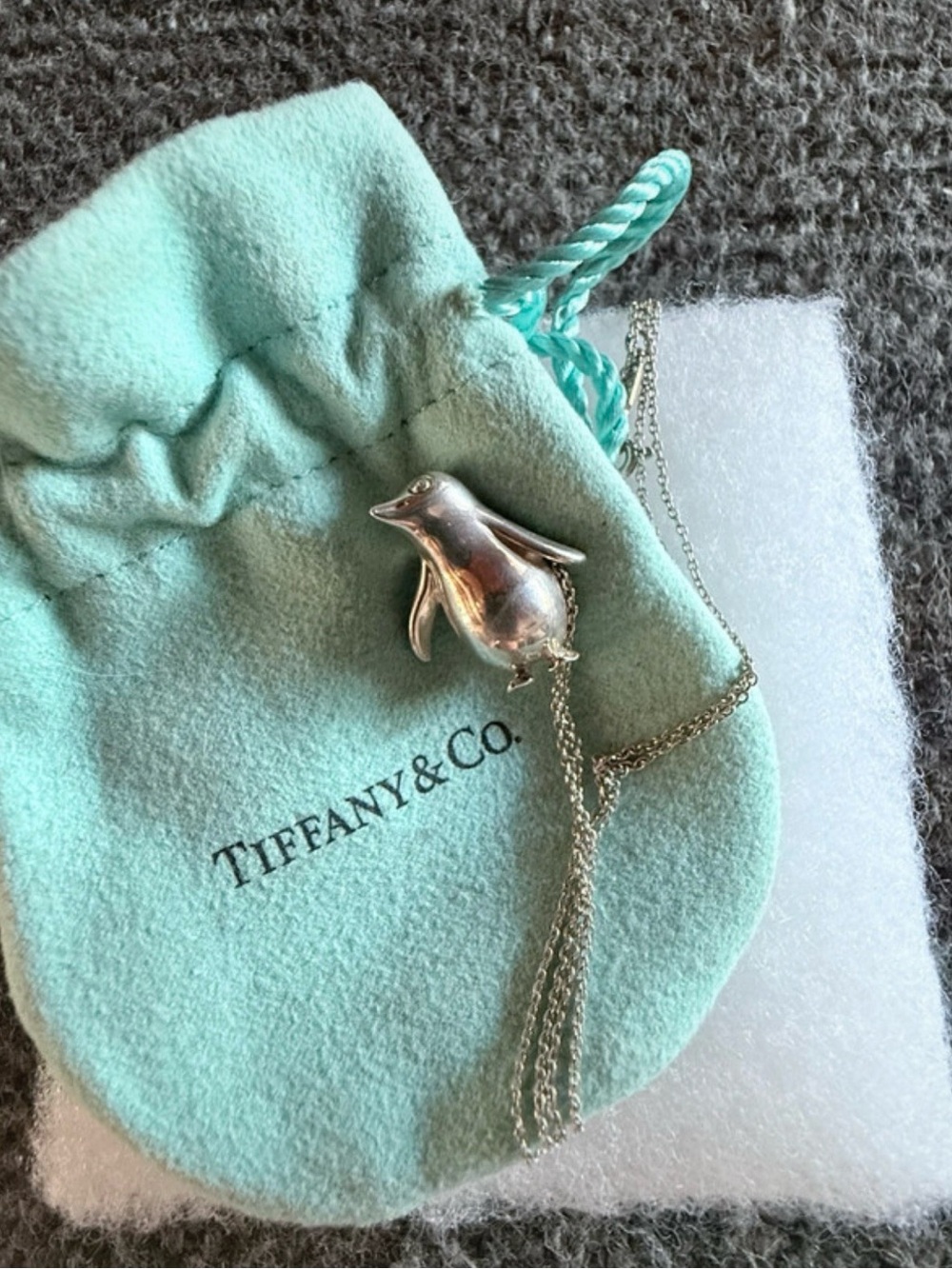 Tiffany & Co. Sterling Silver Penguin Pendant Necklace - Silver